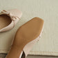 Rynn Bow Slingback Heels (Beige)