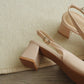 Rynn Bow Slingback Heels (Beige)