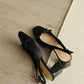 Rynn Bow Slingback Heels (Black)