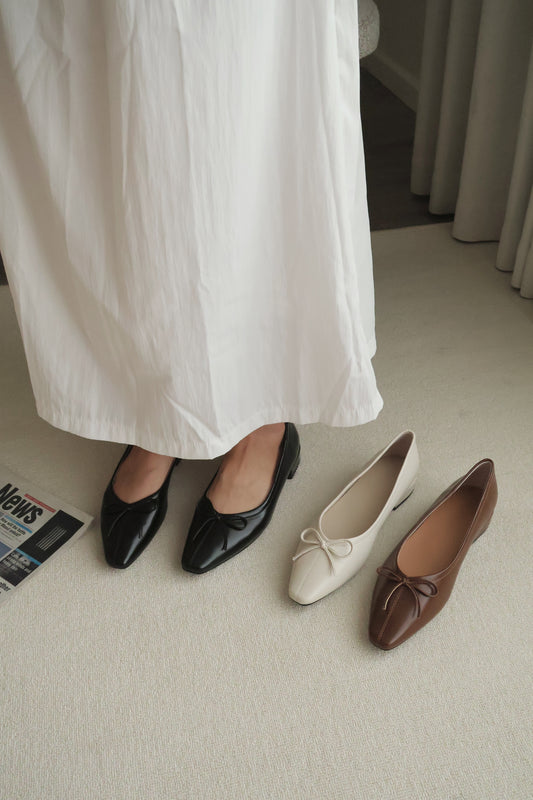 Alisha French Bow Low Flats (Black)