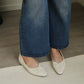 Alisha French Bow Low Flats (Cream White)