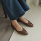 Alisha French Bow Low Flats (Brown)