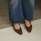 Alisha French Bow Low Flats (Brown)