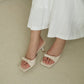 Masha Bow Slip On Heels (Cream White)