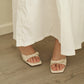 Masha Bow Slip On Heels (Cream White)