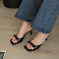 Masha Bow Slip On Heels (Black)