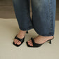 Masha Bow Slip On Heels (Black)