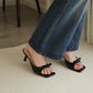 Masha Bow Slip On Heels (Black)