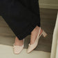 Rynn Bow Slingback Heels (Beige)