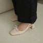 Rynn Bow Slingback Heels (Beige)