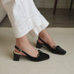 Rynn Bow Slingback Heels (Black)