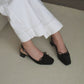 Rynn Bow Slingback Heels (Black)