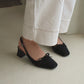 Rynn Bow Slingback Heels (Black)