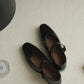 Nori Glossy Mary Jane Flats (Black)