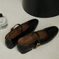 Nori Glossy Mary Jane Flats (Black)