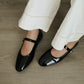Nori Glossy Mary Jane Flats (Black)