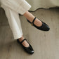 Nori Glossy Mary Jane Flats (Black)