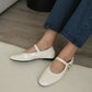 Nori Glossy Mary Jane Flats (Cream White)
