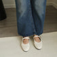 Nori Glossy Mary Jane Flats (Cream White)