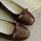 Verrin Pleated Bowknot Flats (Brown)