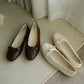 Verrin Pleated Bowknot Flats (Apricot)