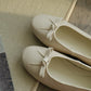 Verrin Pleated Bowknot Flats (Apricot)