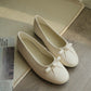 Verrin Pleated Bowknot Flats (Apricot)