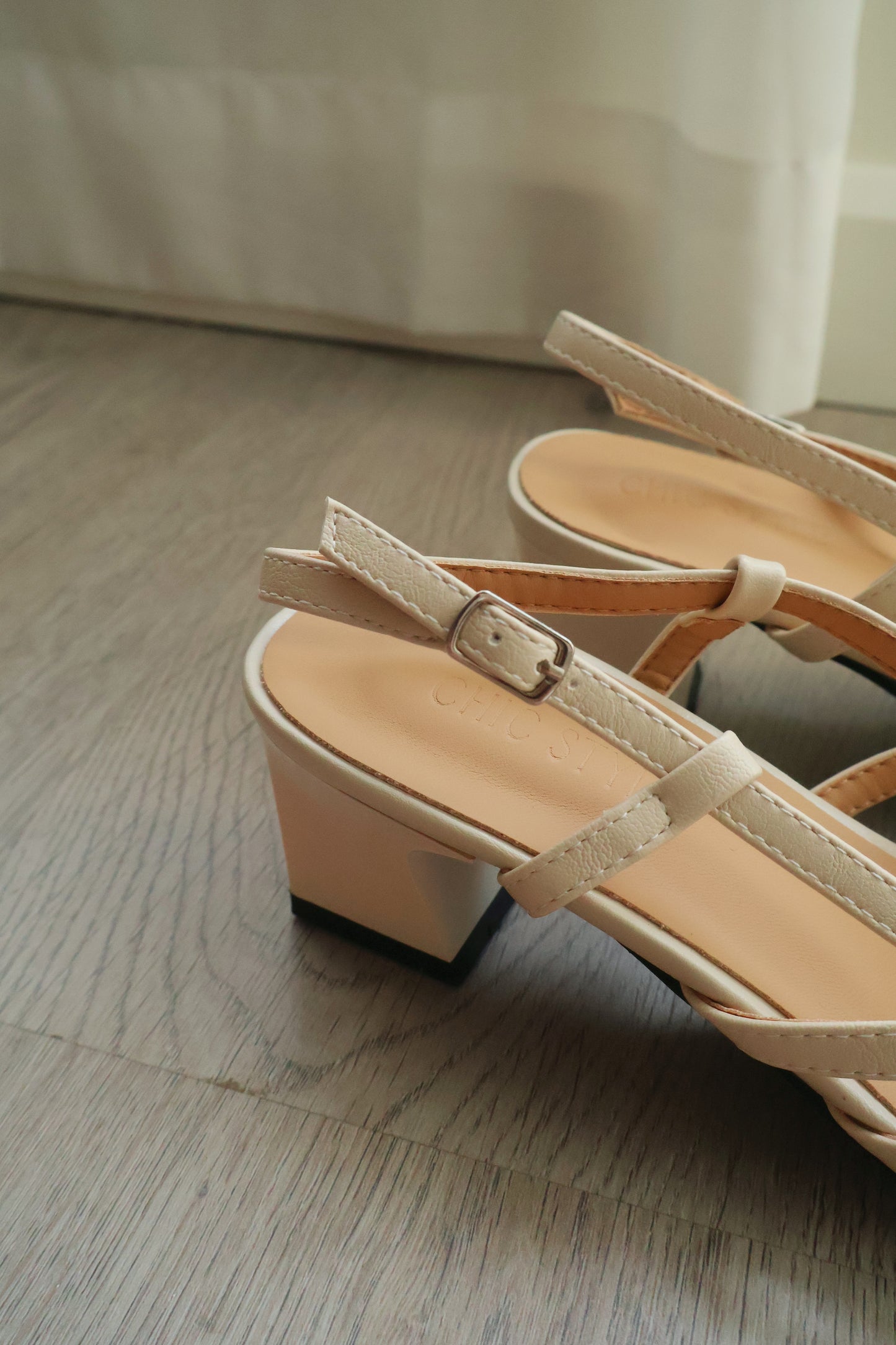 Orianna Slingback Heels (Cream White)