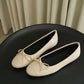 Madie Bow Ballet Flats (Cream White)