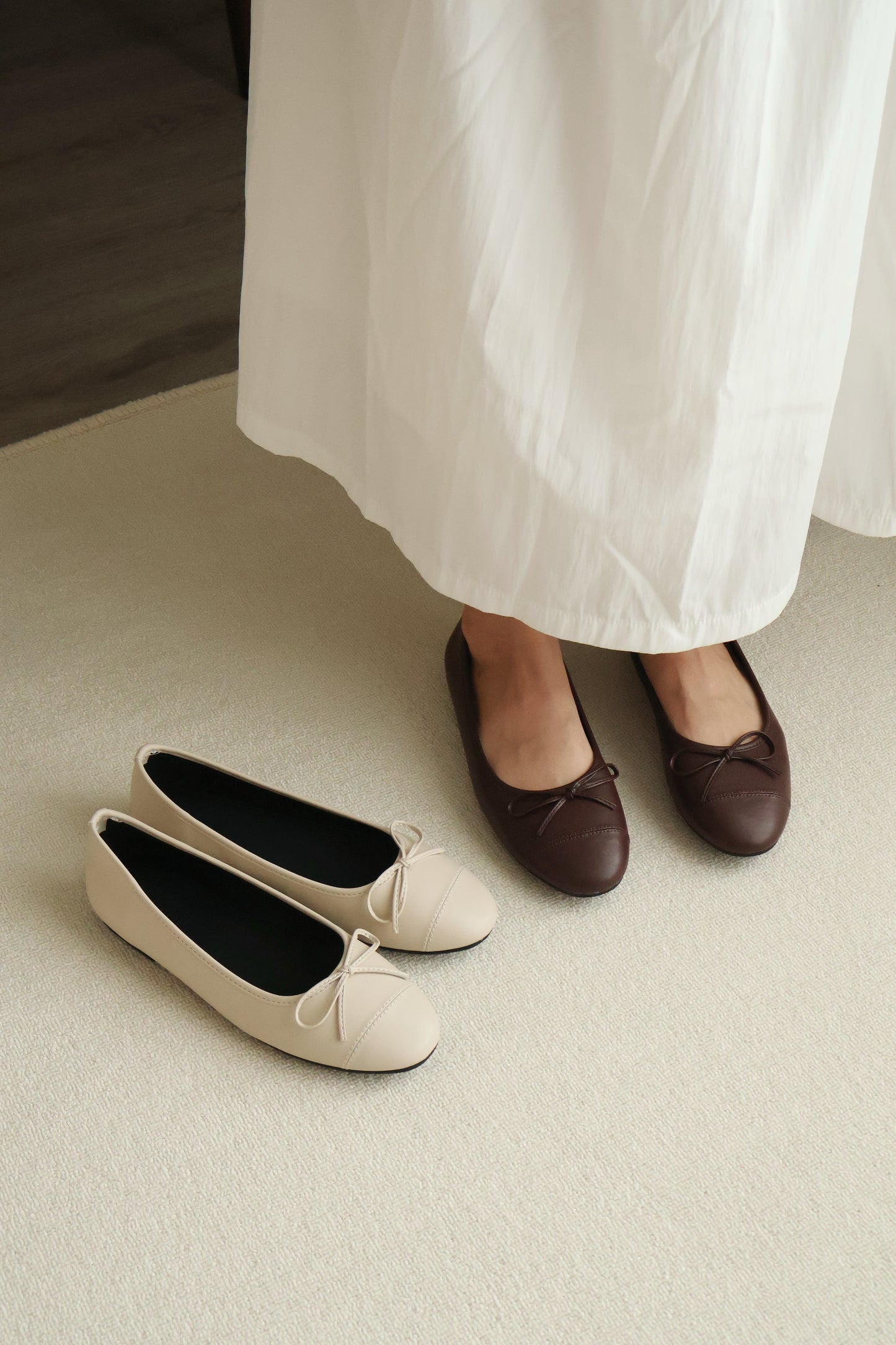 Madie Bow Ballet Flats (Coffee)