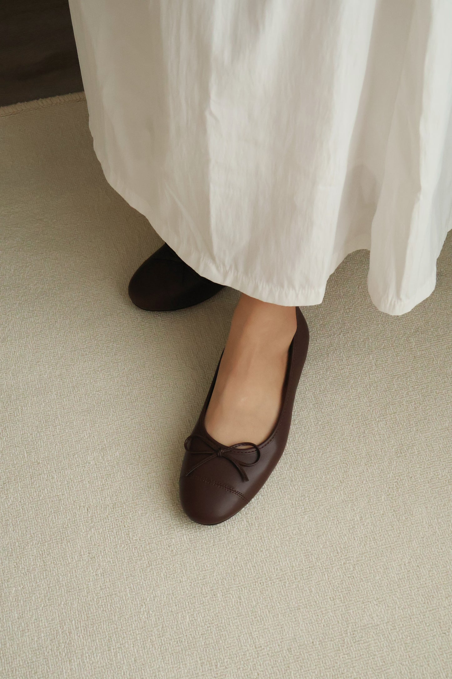 Madie Bow Ballet Flats (Coffee)