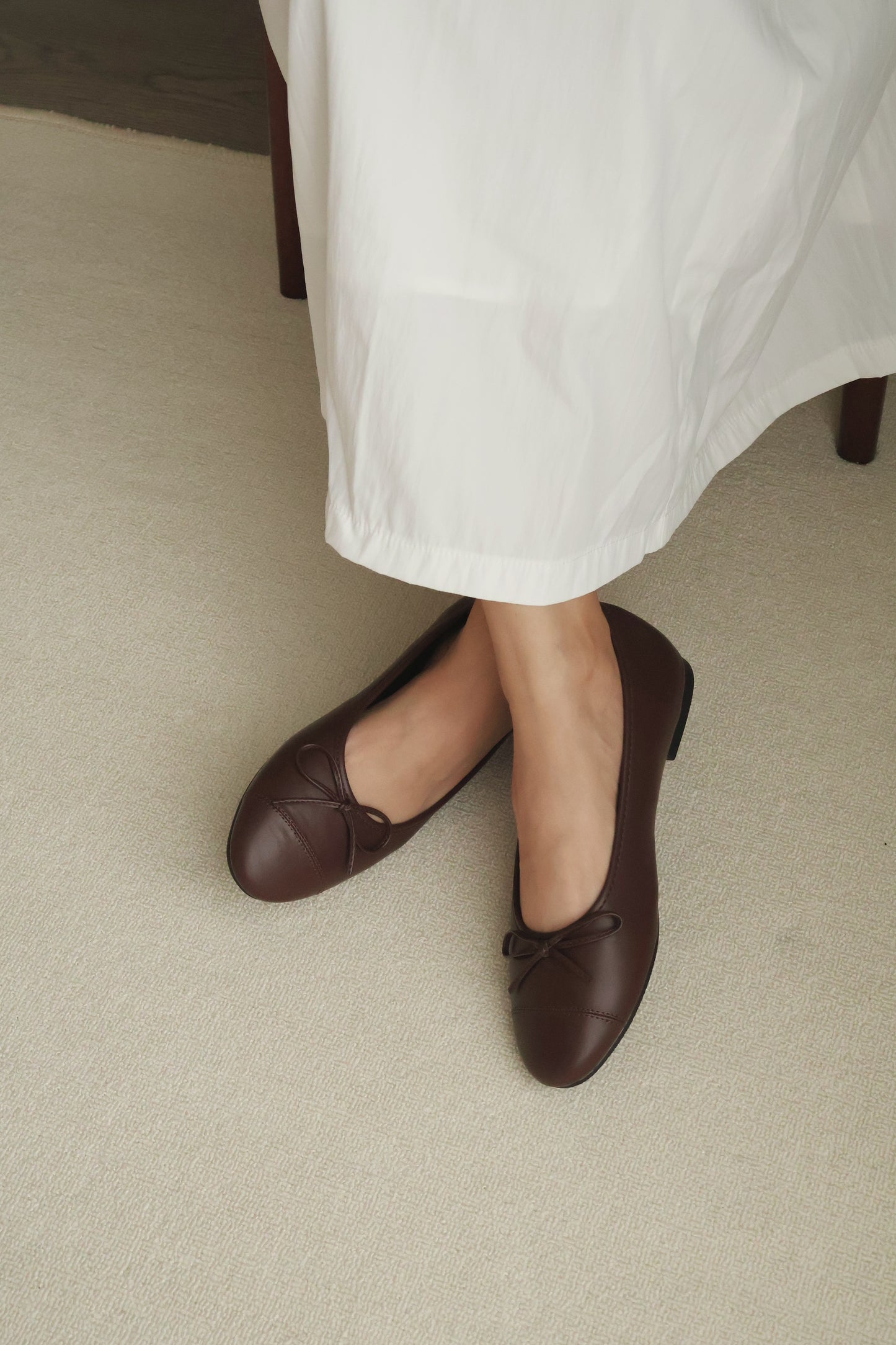 Madie Bow Ballet Flats (Coffee)