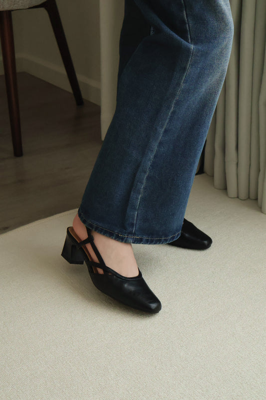 Orianna Slingback Heels (Black)