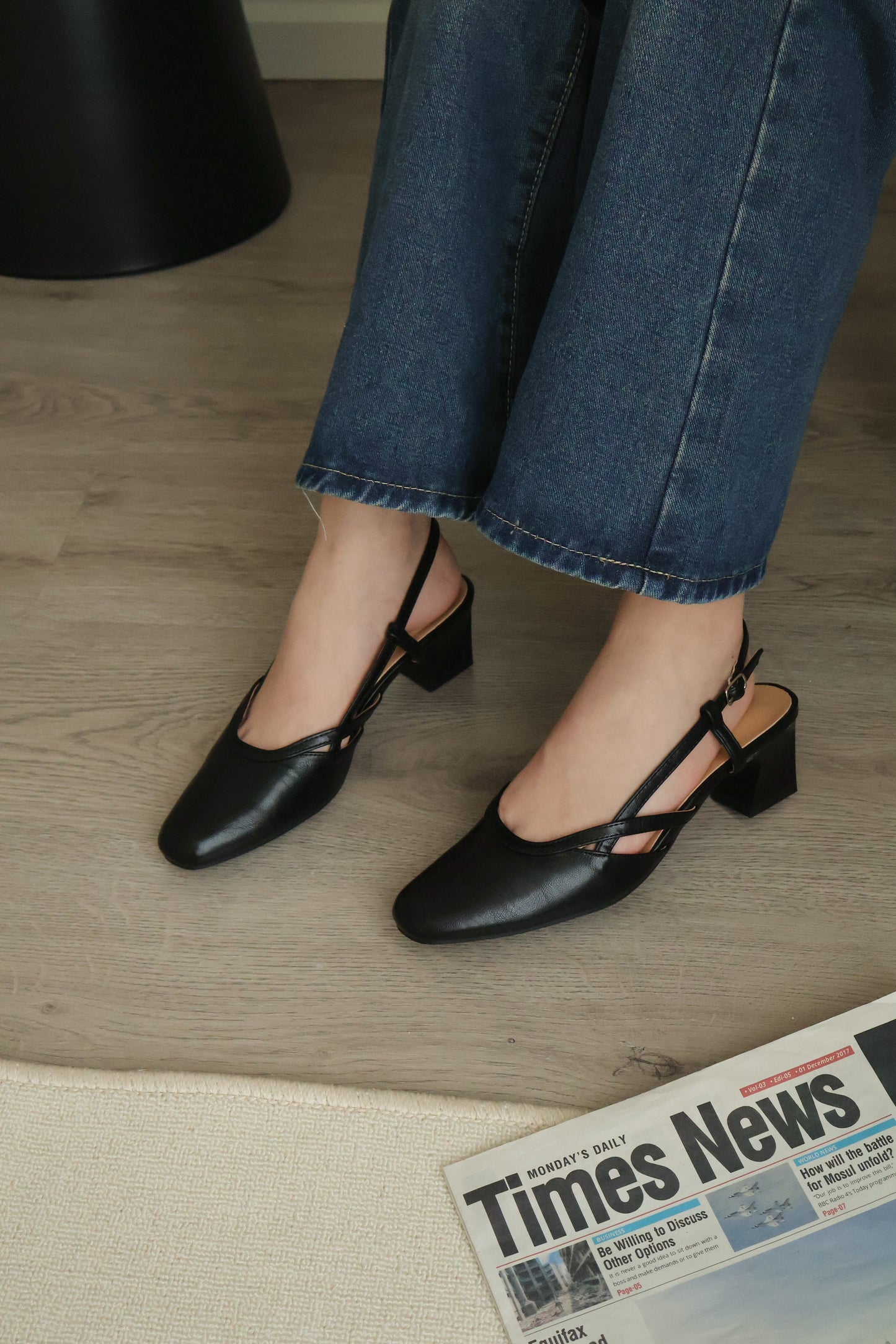 Orianna Slingback Heels (Black)
