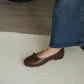 Verrin Pleated Bowknot Flats (Brown)