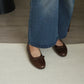 Verrin Pleated Bowknot Flats (Brown)