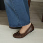 Verrin Pleated Bowknot Flats (Brown)