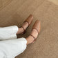 Arizona Woven Closed-Toe Sandals (Brown)
