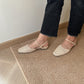 Arizona Woven Closed-Toe Sandals (Cream White)