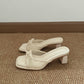 Aubree Bow Mesh Comfy Heels (Cream)