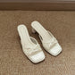 Aubree Bow Mesh Comfy Heels (Cream)