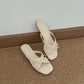 Daniella Cute Bow Comfy Sandals (Cream)