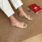 Daniella Cute Bow Comfy Sandals (Olive)