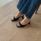 Aubree Bow Mesh Comfy Heels (Black)
