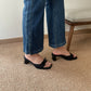 Aubree Bow Mesh Comfy Heels (Black)