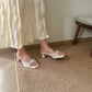 Aubree Bow Mesh Comfy Heels (Cream)