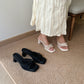 Aubree Bow Mesh Comfy Heels (Cream)