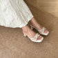 Aubree Bow Mesh Comfy Heels (Cream)
