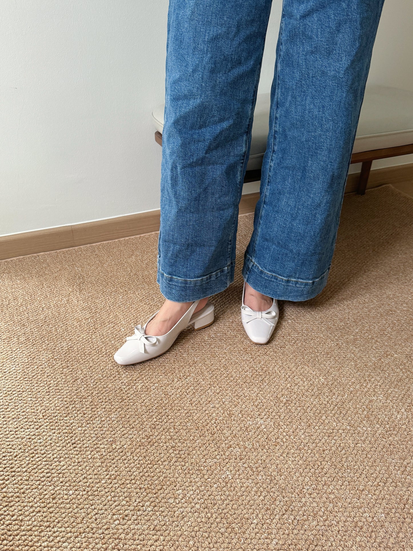 Vianna French Bow Heels (Cream White)