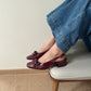 Vianna French Bow Heels (Maroon)